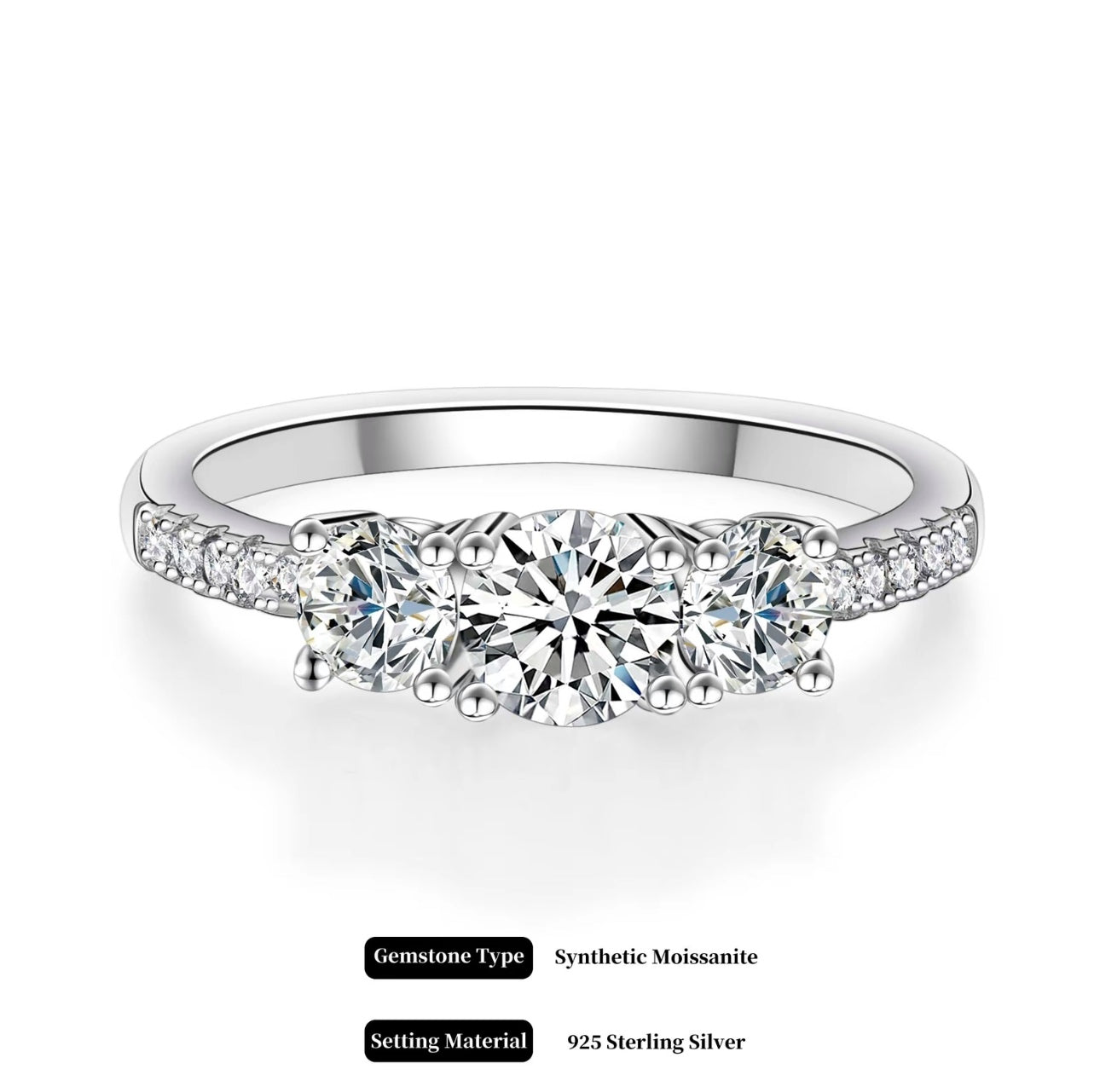 Trilogy Ring Set | Sterling Silver