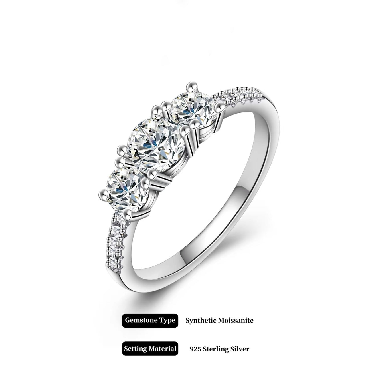 Trilogy Ring Set | Sterling Silver